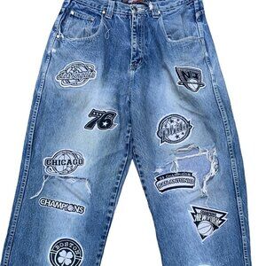 Vintage 2003 Embroidered NBA Jeans Size 34 Blue